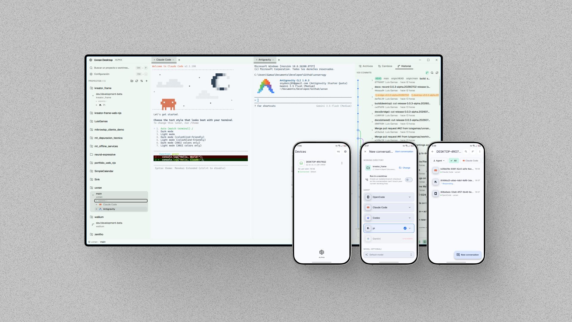 Uxnan - Controla tus agentes de IA desde cualquier lugar